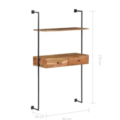 vidaXL - Wandbureau - Bruin - Hout
