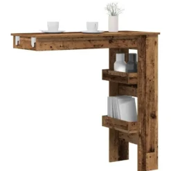 vidaXL - Wandgemonteerde bartafel - Oud hout - Bewerkt hout - 102x45 cm
