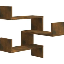vidaXL - Wandhoekschap - Bruin - Bewerkt hout - 2 stuks
