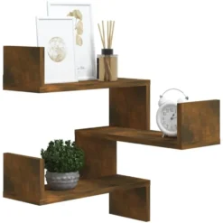 vidaXL - Wandhoekschap - Bruin - Bewerkt hout