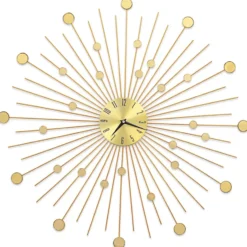 vidaXL - Wandklok - Goud - Metaal - 70 cm