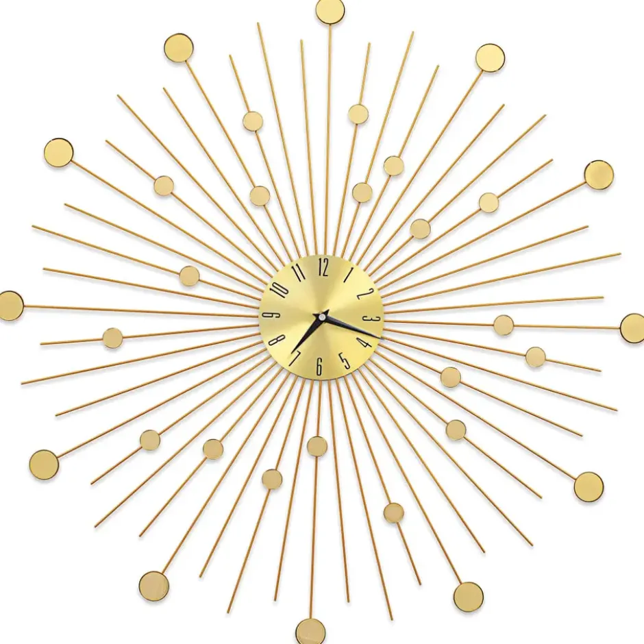 vidaXL - Wandklok - Goud - Metaal - 70 cm