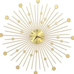 vidaXL - Wandklok - Goud - Metaal - 70 cm