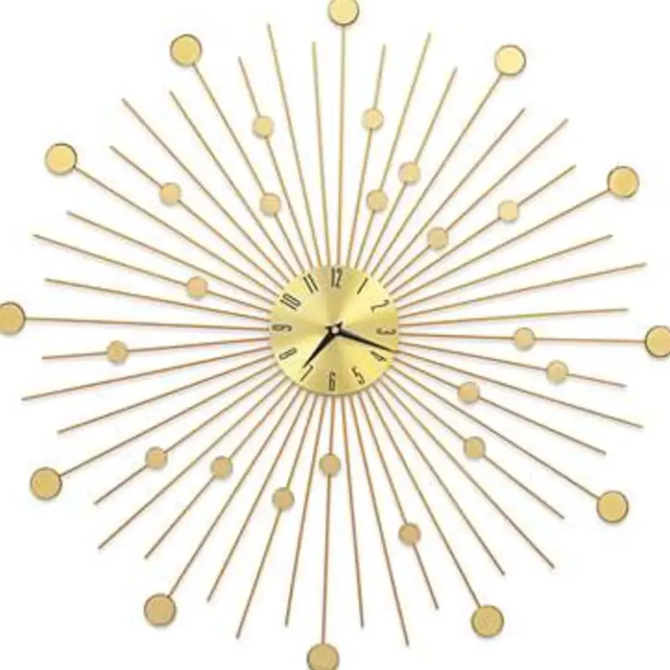 vidaXL - Wandklok - Goud - Metaal - 70 cm