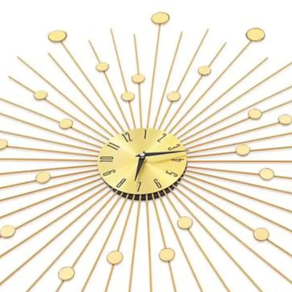 vidaXL - Wandklok - Goud - Metaal - 70 cm