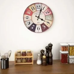 vidaXL - Wandklok - Multikleur - MDF - 30 cm