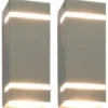 vidaXL - Wandlamp - Zilver - Roestvrij staal - 75 x 95 x 238 mm - 2 stuks
