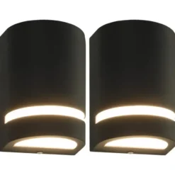 vidaXL - Wandlamp - Zwart - Aluminium - 75 x 95 x 150 mm - 2 stuks