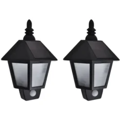 vidaXL - Wandlamp - Zwart - Kunststof - 2 stuks