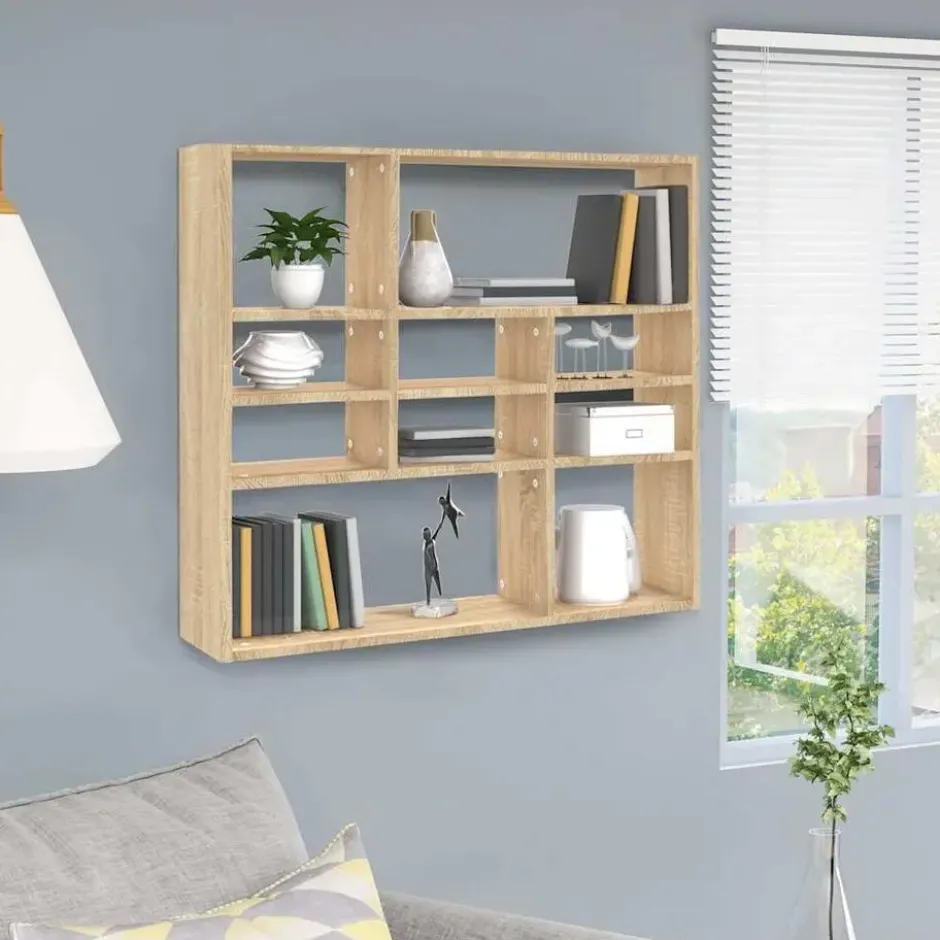 vidaXL - Wandmeubel - Bruin - Bewerkt hout