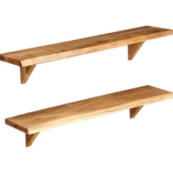 vidaXL - Wandplank - Bruin - Hout - 90 x 20 x 18 cm - 2 stuks