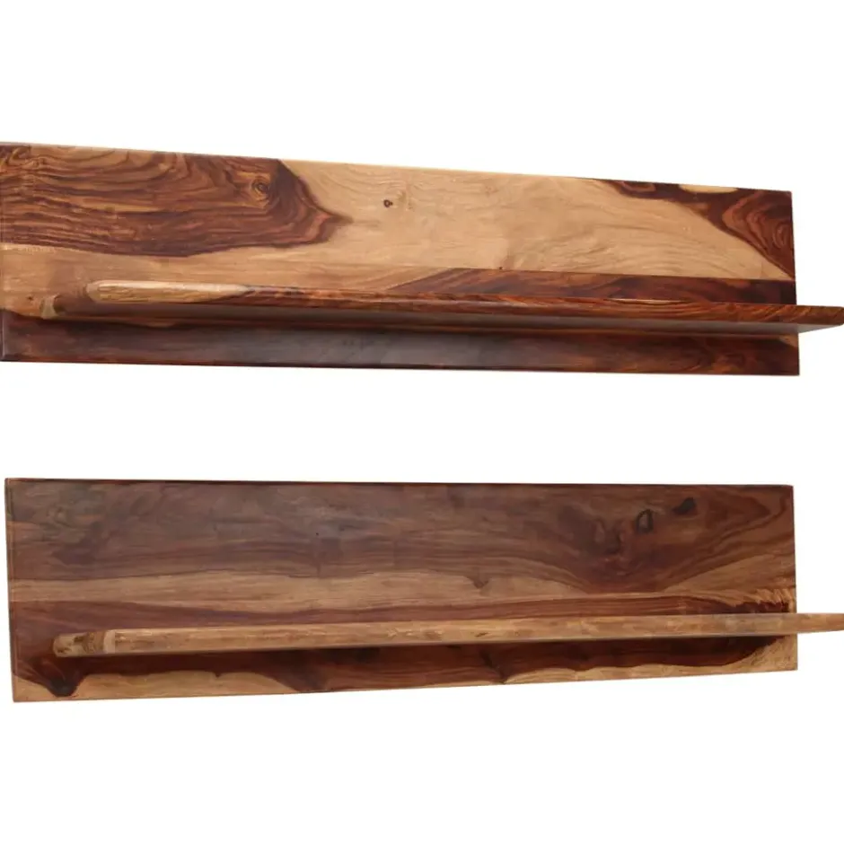 vidaXL - Wandplank - Bruin - Hout - 118 x 26 x 20 cm - 2 stuks