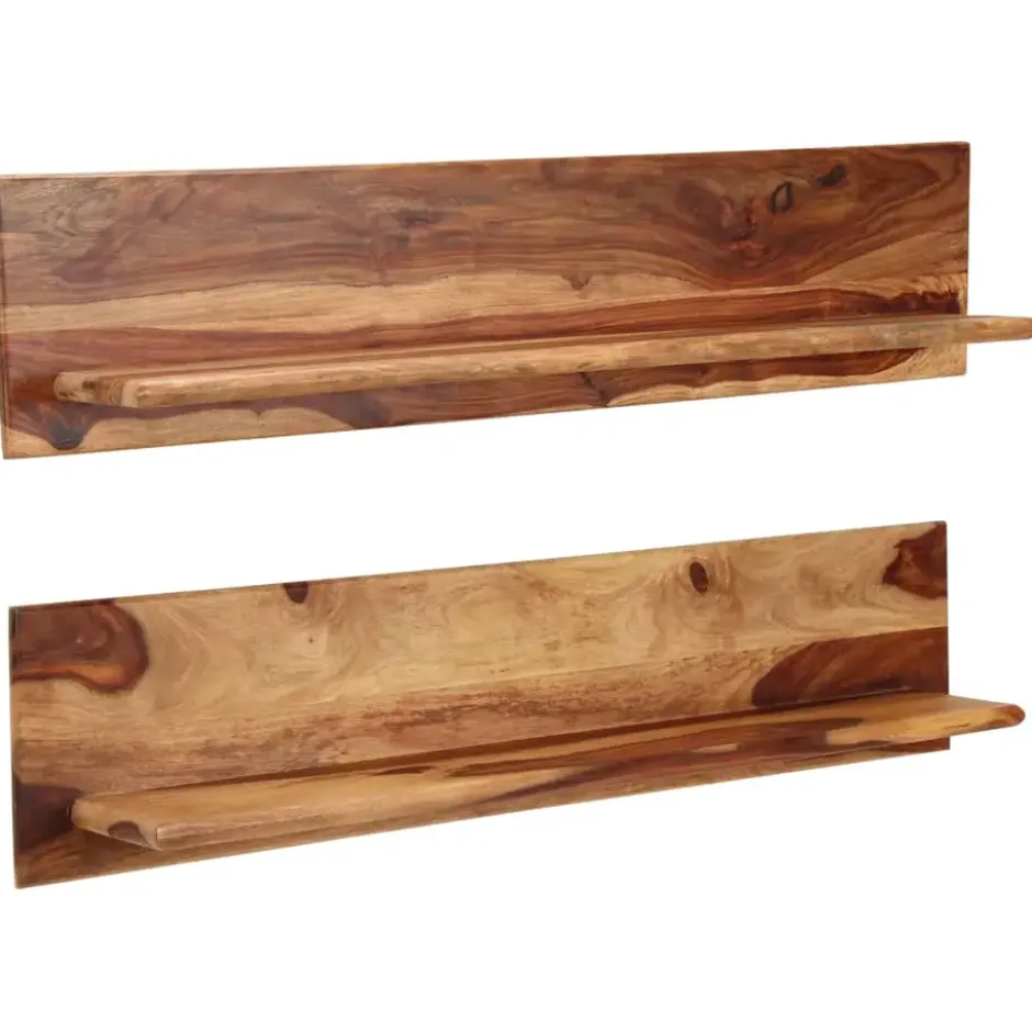 vidaXL - Wandplank - Bruin - Hout - 118 x 26 x 20 cm - 2 stuks