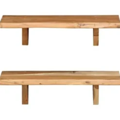 vidaXL - Wandplank - Bruin - Hout - 60 x 20 x 18 cm - 2 stuks