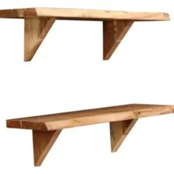 vidaXL - Wandplank - Bruin - Hout - 60 x 20 x 18 cm - 2 stuks