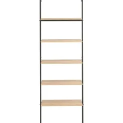 vidaXL - Wandrek met 5 schappen - Bruin - Bewerkt hout - 64 x 35 x 185 cm
