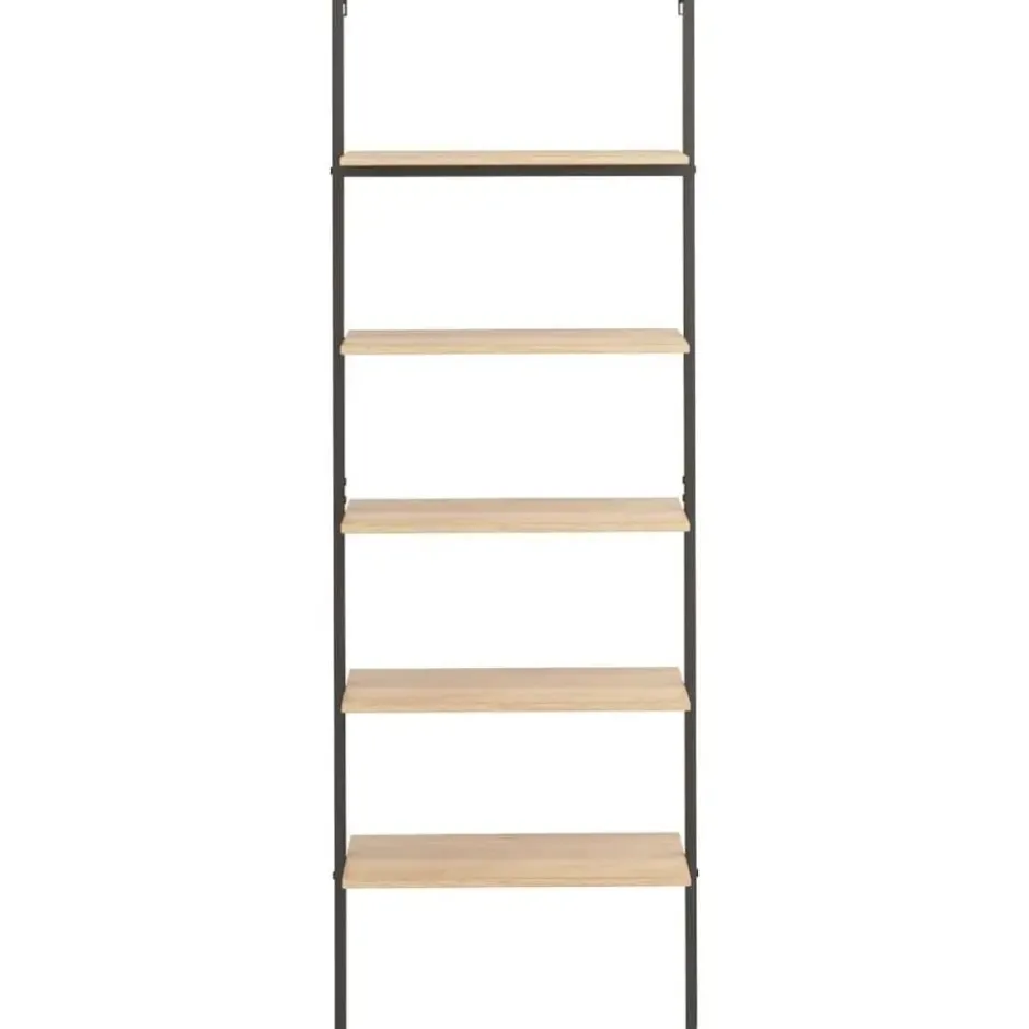 vidaXL - Wandrek met 5 schappen - Bruin - Bewerkt hout - 64 x 35 x 185 cm