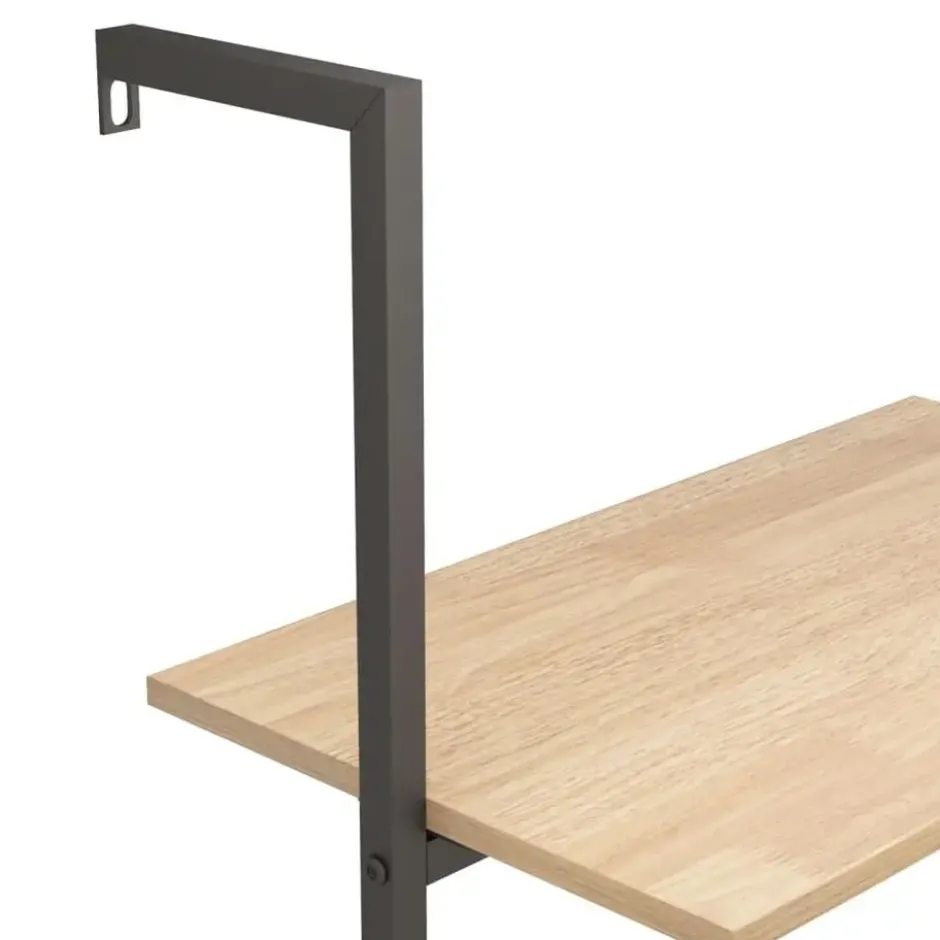 vidaXL - Wandrek met 5 schappen - Bruin - Bewerkt hout - 64 x 35 x 185 cm