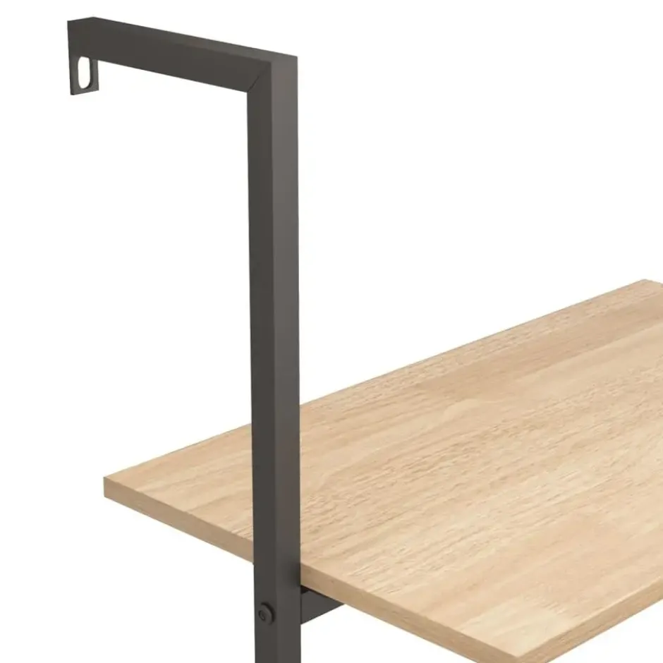vidaXL - Wandrek met 4 schappen - Lichtbruin - Bewerkt hout - 64 x 35 x 152.5 cm