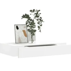 vidaXL Wandschap - met lade - zwevend - MDF - wit