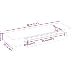 vidaXL Wandschap - met lade - zwevend - MDF - wit
