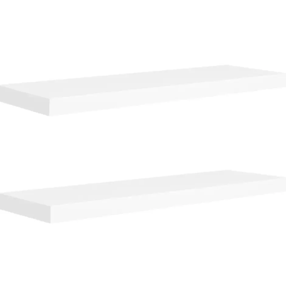 vidaXL - Wandschap - Wit - MDF - 80 x 23.5 x 3.8 cm - 2 stuks