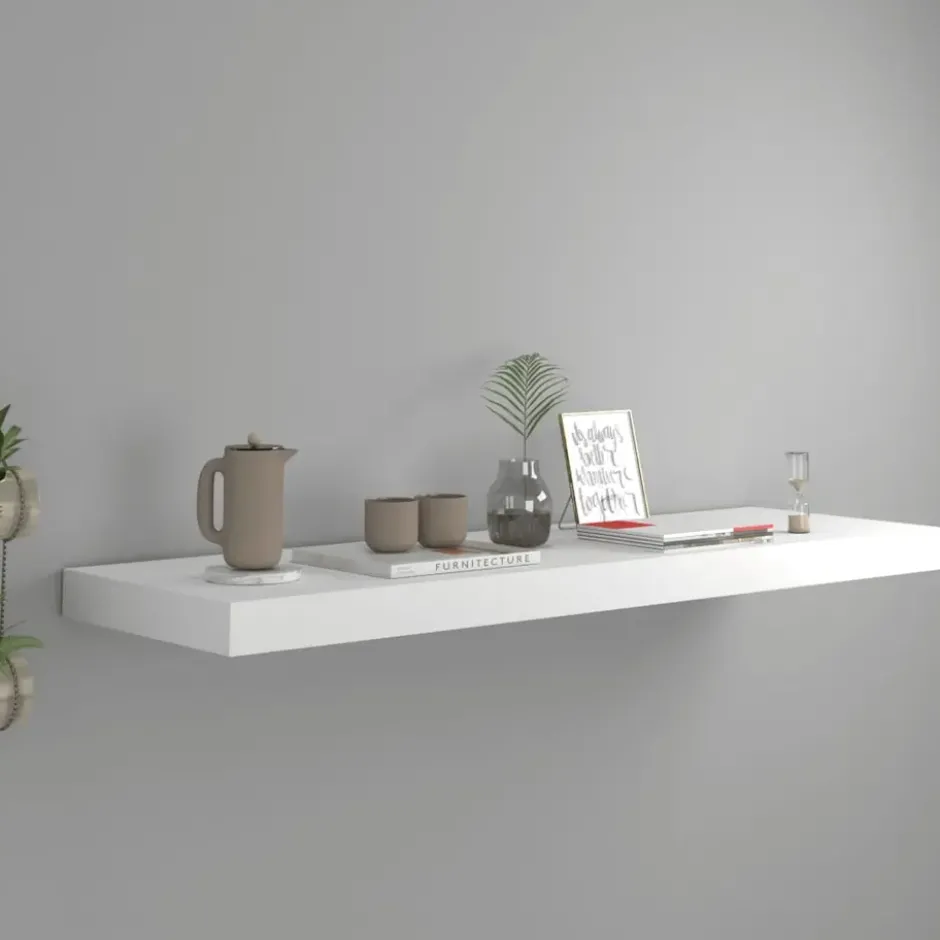 vidaXL - Wandschap - Wit - MDF - 80 x 23.5 x 3.8 cm