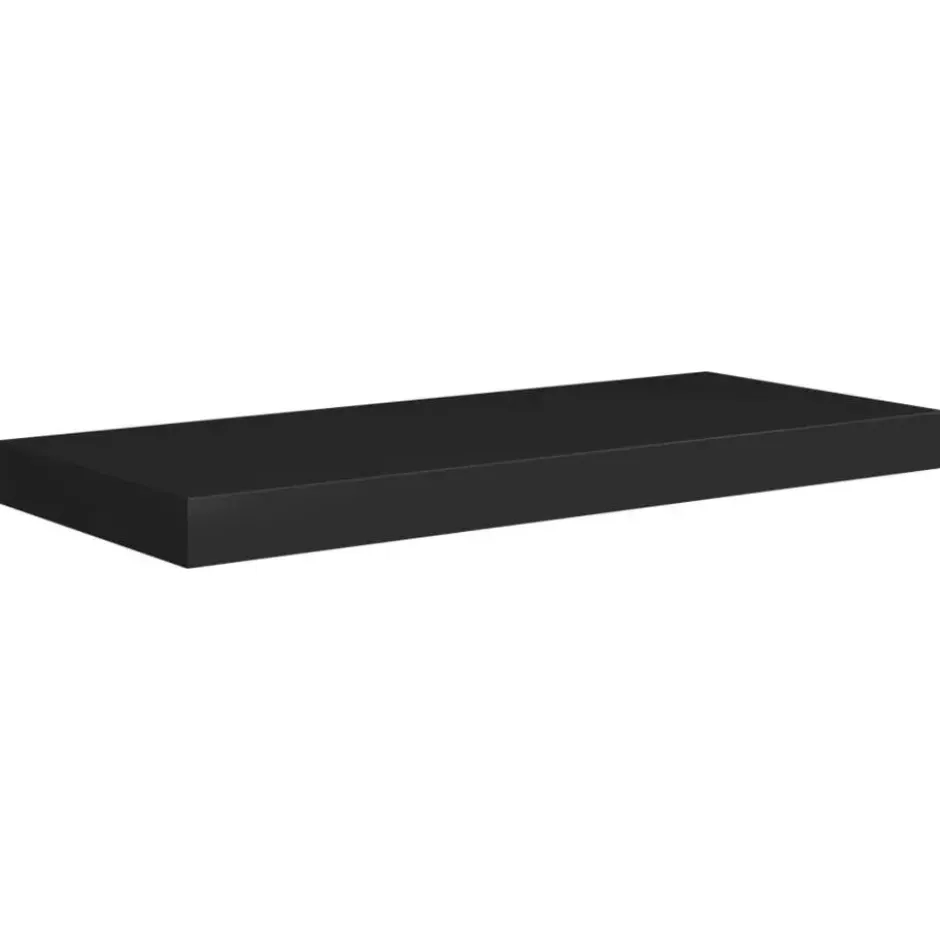 vidaXL - Wandschap - Zwart - MDF - 60 x 23.5 x 3.8 cm