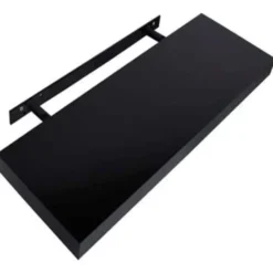 vidaXL - Wandschap - Zwart - MDF - 40 x 20 x 3.8 cm - 2 stuks