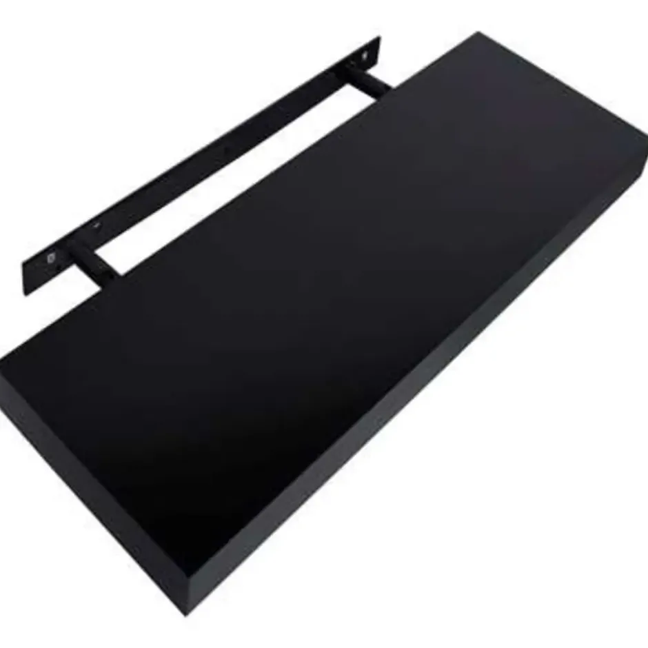 vidaXL - Wandschap - Zwart - MDF - 40 x 20 x 3.8 cm - 2 stuks