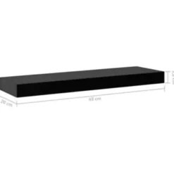 vidaXL - Wandschap - Zwart - MDF - 40 x 20 x 3.8 cm - 2 stuks