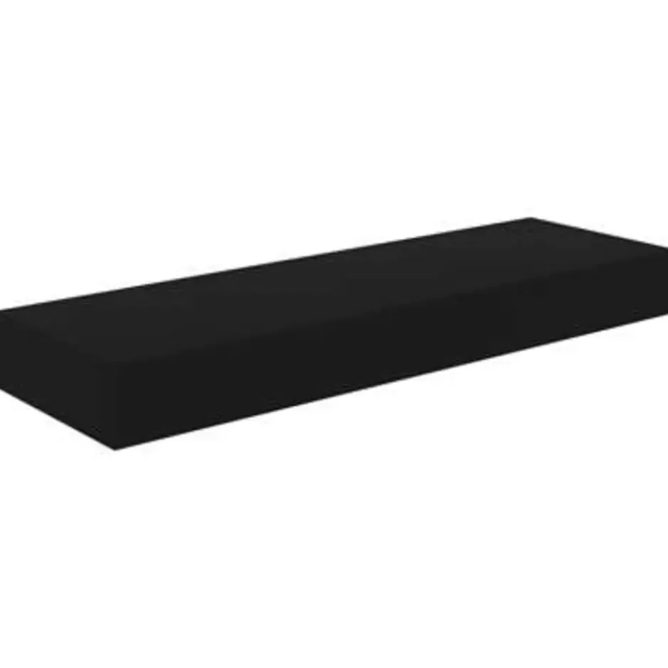 vidaXL - Wandschap - Zwart - MDF - 80 x 25 x 8 cm