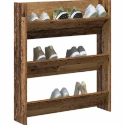 vidaXL - Wandschoenenkast - Bruin - Bewerkt hout