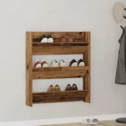 vidaXL - Wandschoenenkast - Bruin - Bewerkt hout