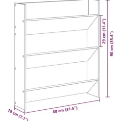 vidaXL - Wandschoenenkast - Bruin - Bewerkt hout