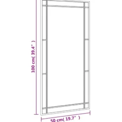 vidaXL - Wandspiegel - Zwart - IJzer - 50 x 100 cm