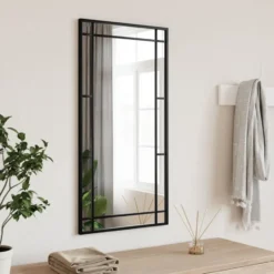 vidaXL - Wandspiegel - Zwart - IJzer - 40 x 80 cm