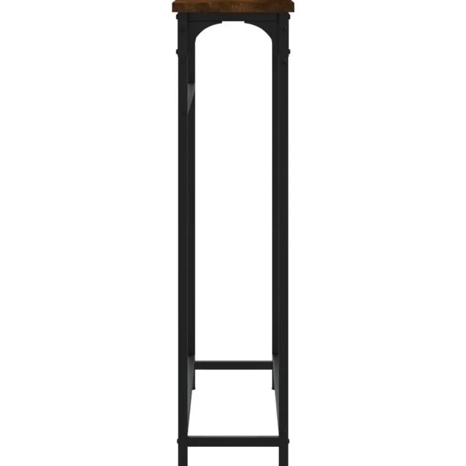 vidaXL - Wandtafel - Gerookt eiken - Bewerkt hout - 75x19.5x75 cm