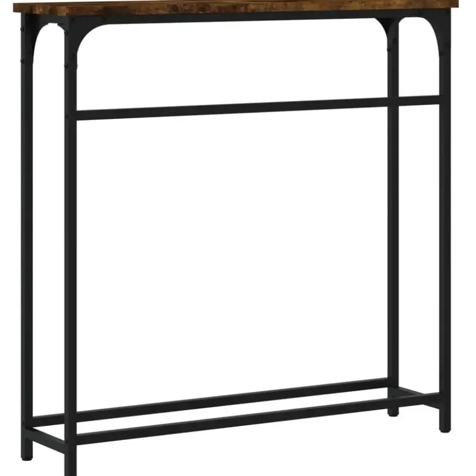 vidaXL - Wandtafel - Gerookt eiken - Bewerkt hout - 75x19.5x75 cm