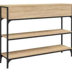vidaXL - Wandtafel met 2 lades 2 schappen - Sonoma eiken - Hout - 100x25x75 cm