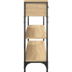 vidaXL - Wandtafel met 2 lades 2 schappen - Sonoma eiken - Hout - 100x25x75 cm