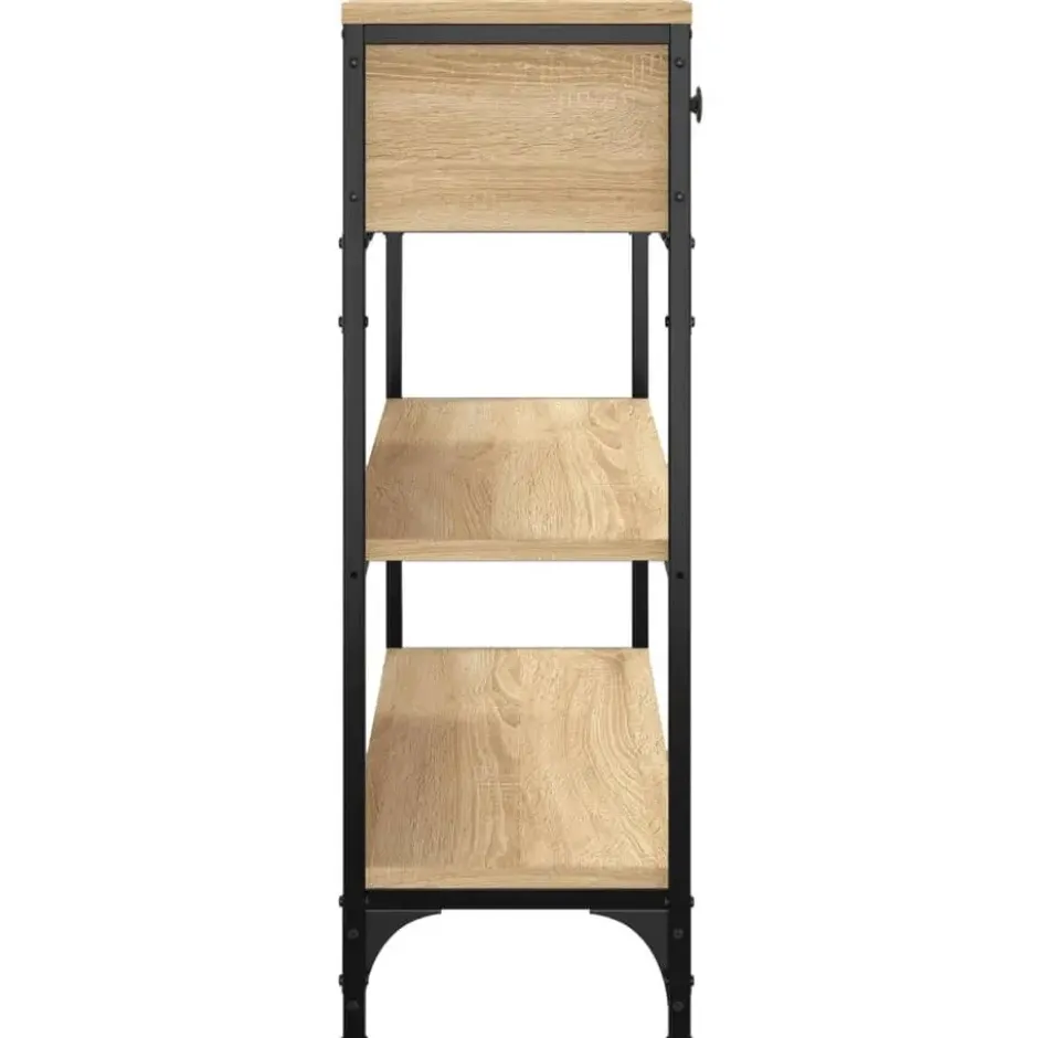vidaXL - Wandtafel met 2 lades 2 schappen - Sonoma eiken - Hout - 72.5x25x75 cm