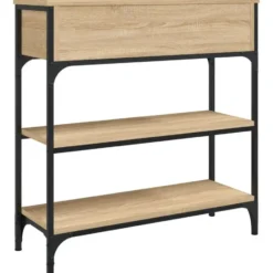 vidaXL - Wandtafel met 2 lades 2 schappen - Sonoma eiken - Hout - 72.5x25x75 cm