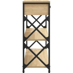 vidaXL - Wandtafel met 2 lades 2 schappen - Sonoma eiken - Hout - 75x28x75 cm