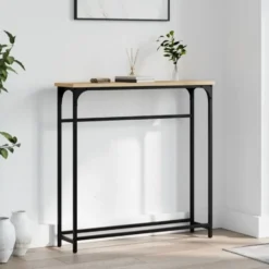 vidaXL - Wandtafel - Sonoma eiken - Bewerkt hout - 75x19.5x75 cm