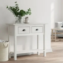 vidaXL - Wandtafel - Wit - Grenenhout