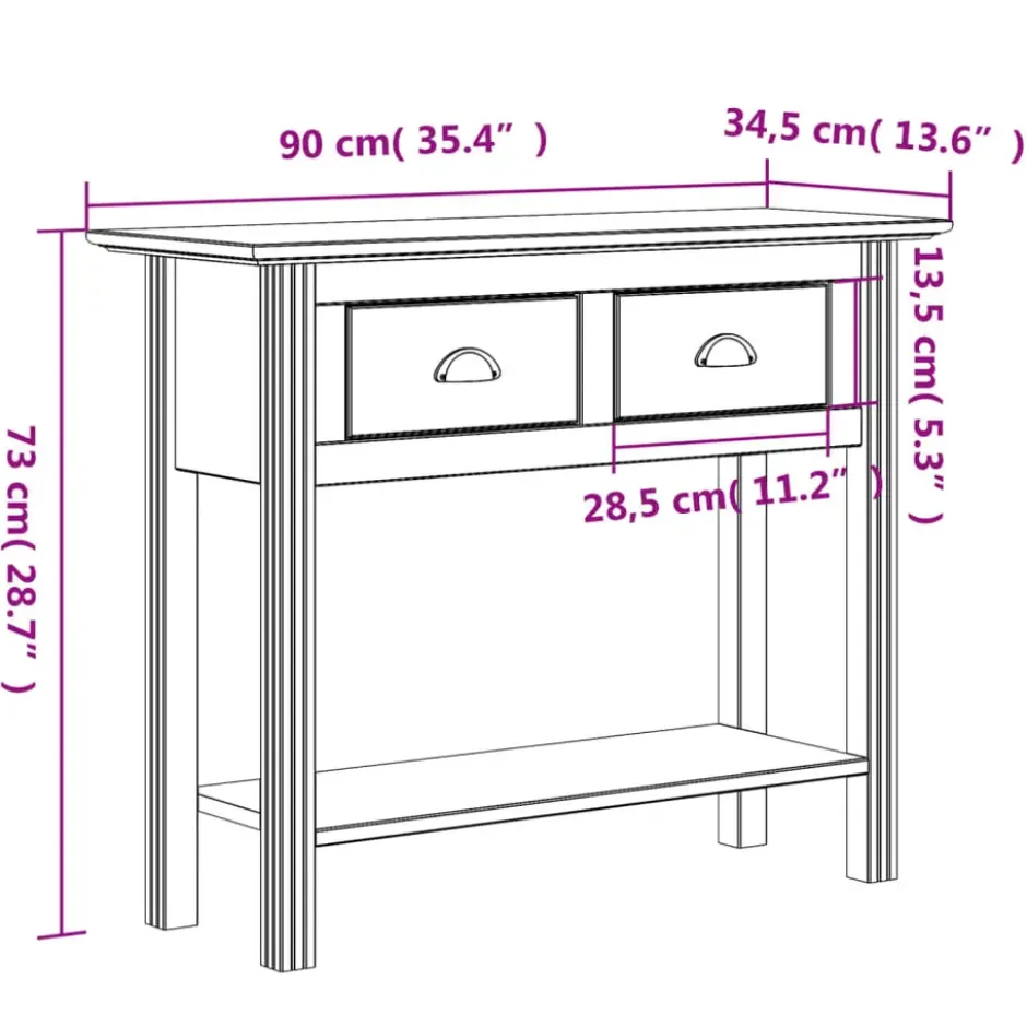 vidaXL - Wandtafel - Wit - Grenenhout