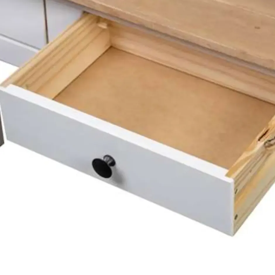 vidaXL - Wandtafel - Wit - Grenenhout
