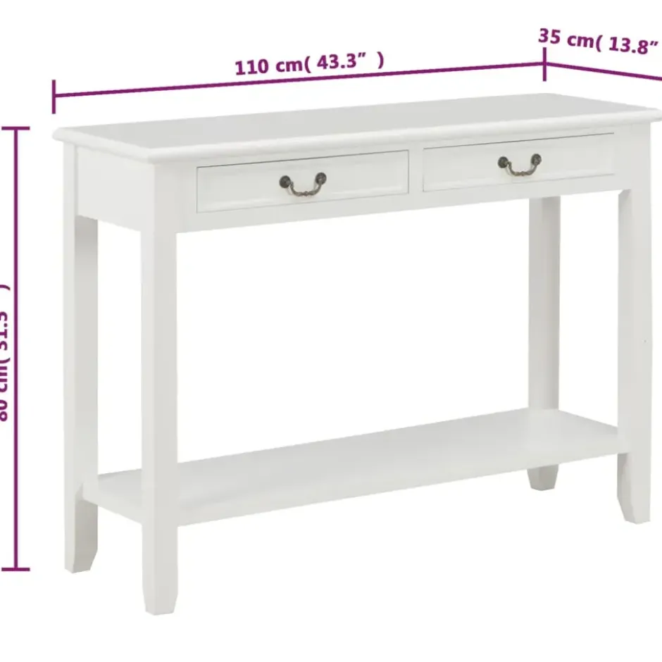 vidaXL - Wandtafel - Wit - Hout