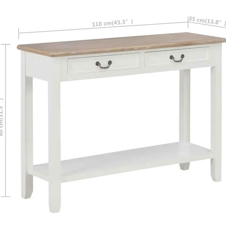 vidaXL - Wandtafel - Wit - Hout